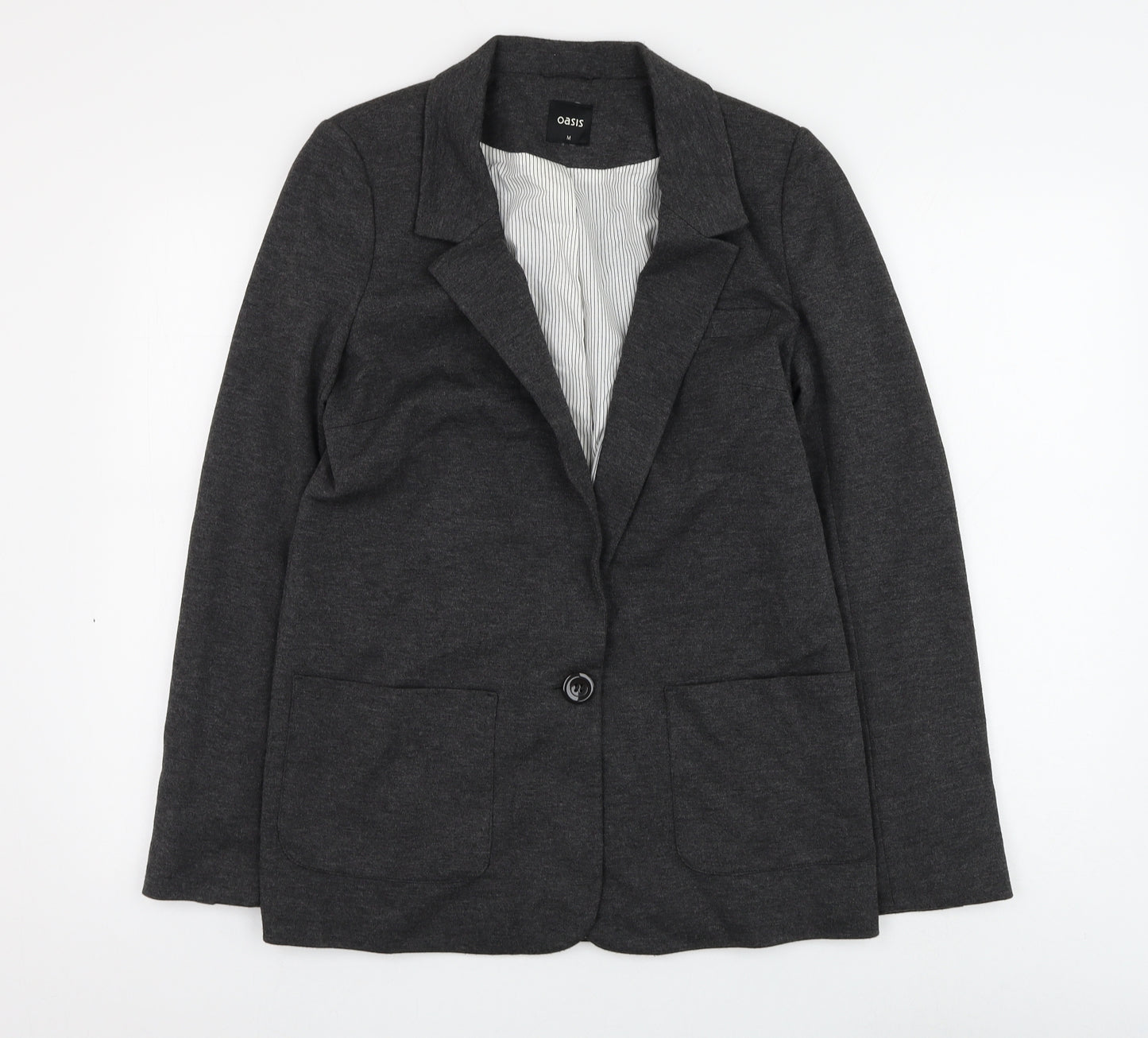 Oasis Womens Grey Jacket Blazer Size M Button