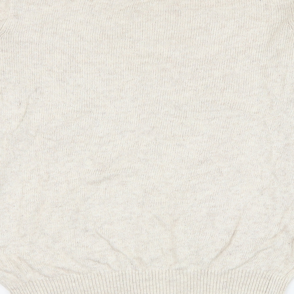 BHS Womens White Round Neck Viscose Pullover Jumper Size 14