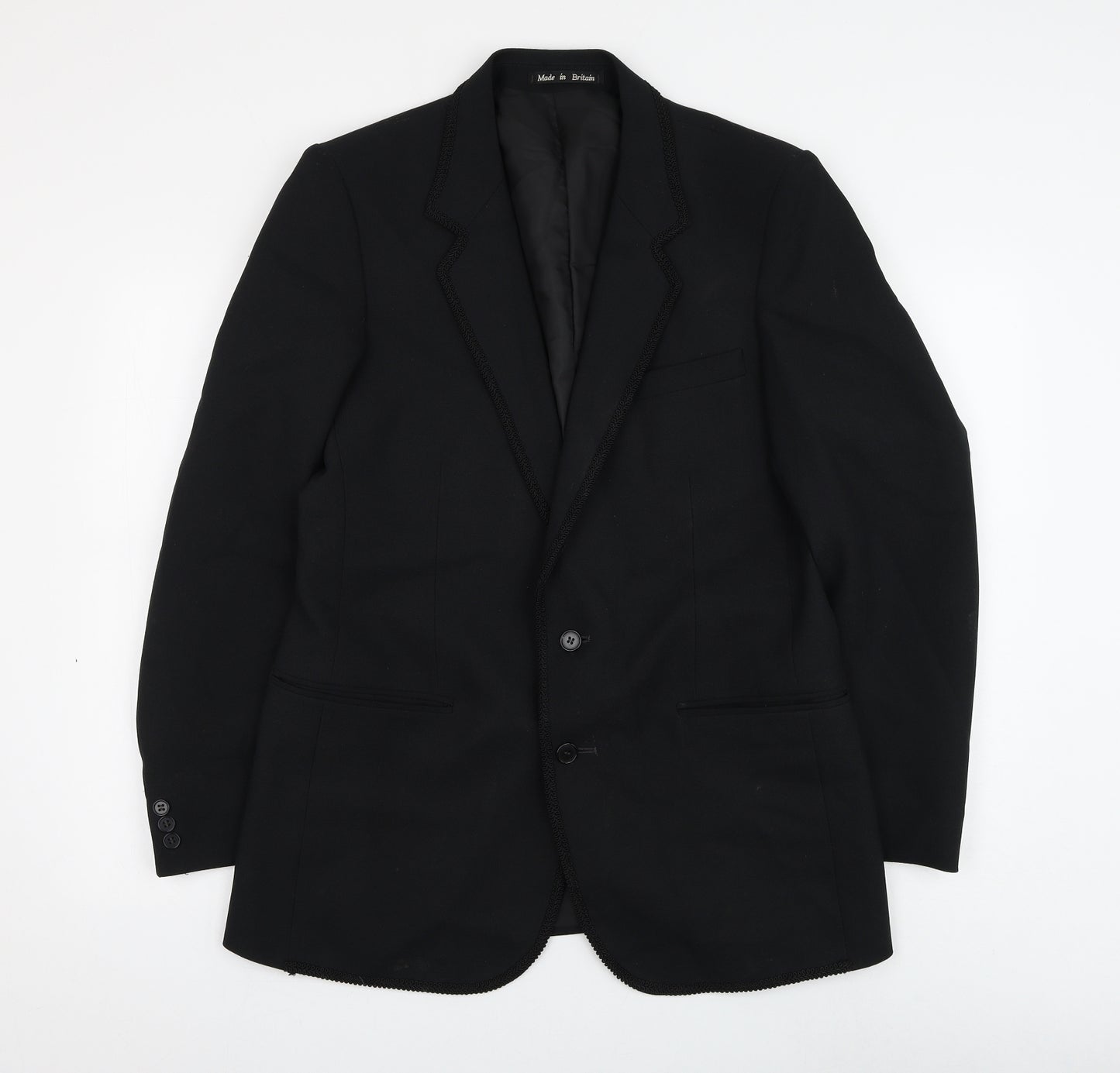 Grendale Mens Black Polyester Jacket Suit Jacket Size 38