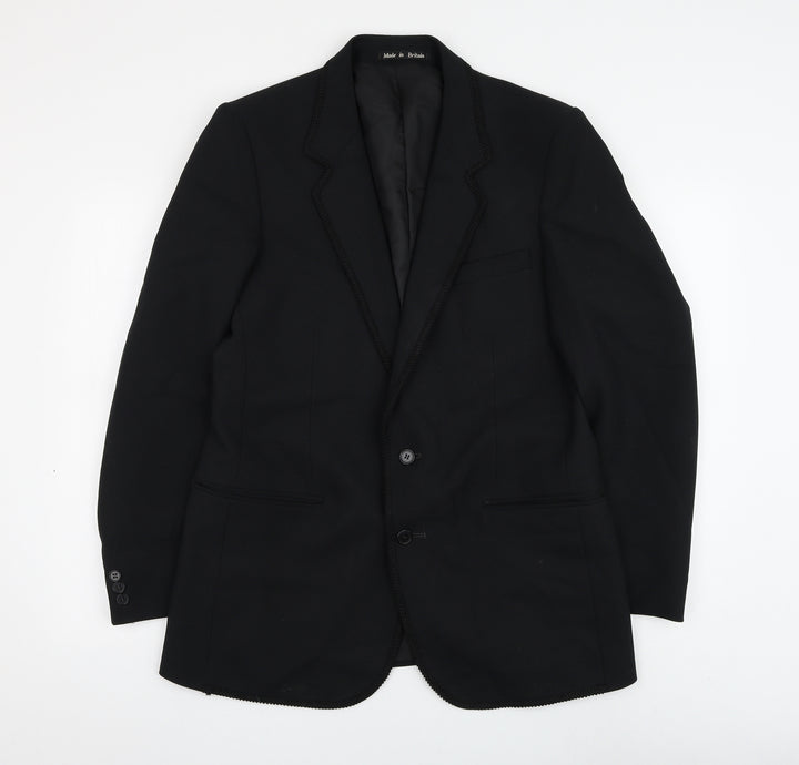 Grendale Mens Black Polyester Jacket Suit Jacket Size 38