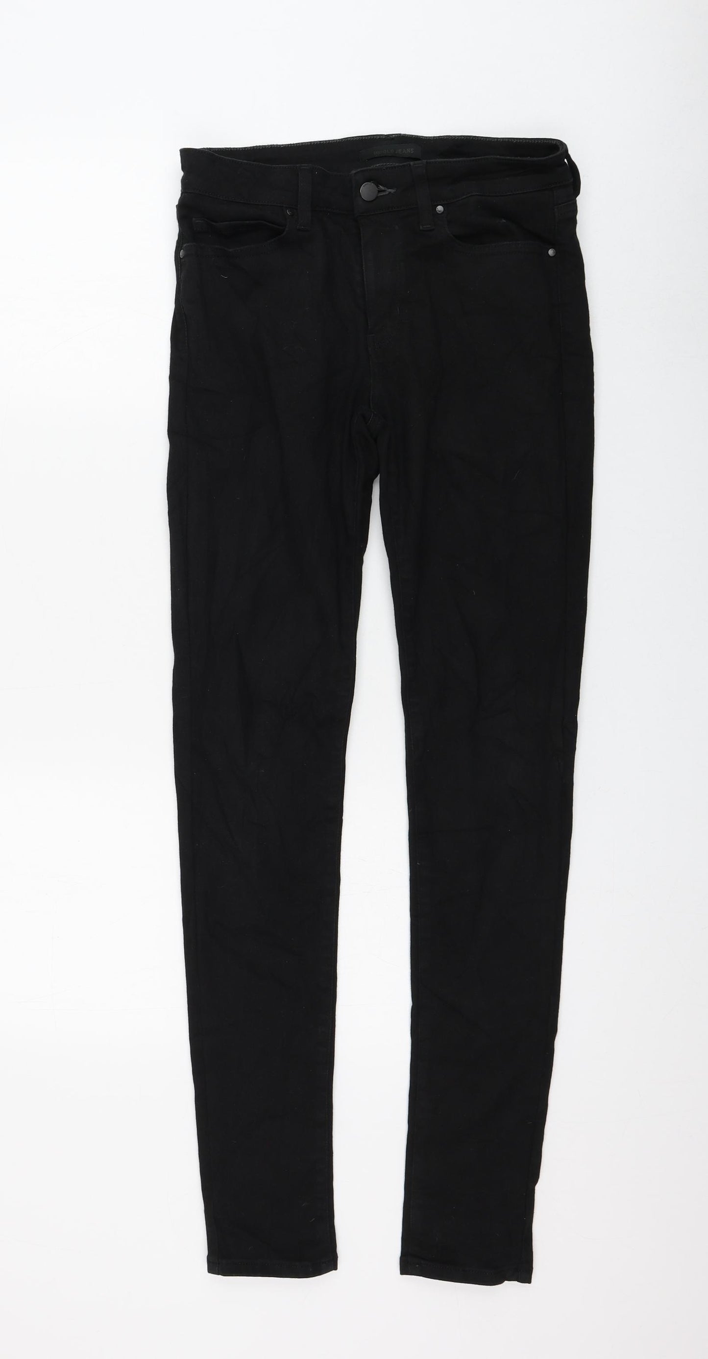 Uniqlo Womens Black Cotton Skinny Jeans Size 28 in L32 in Regular Zip