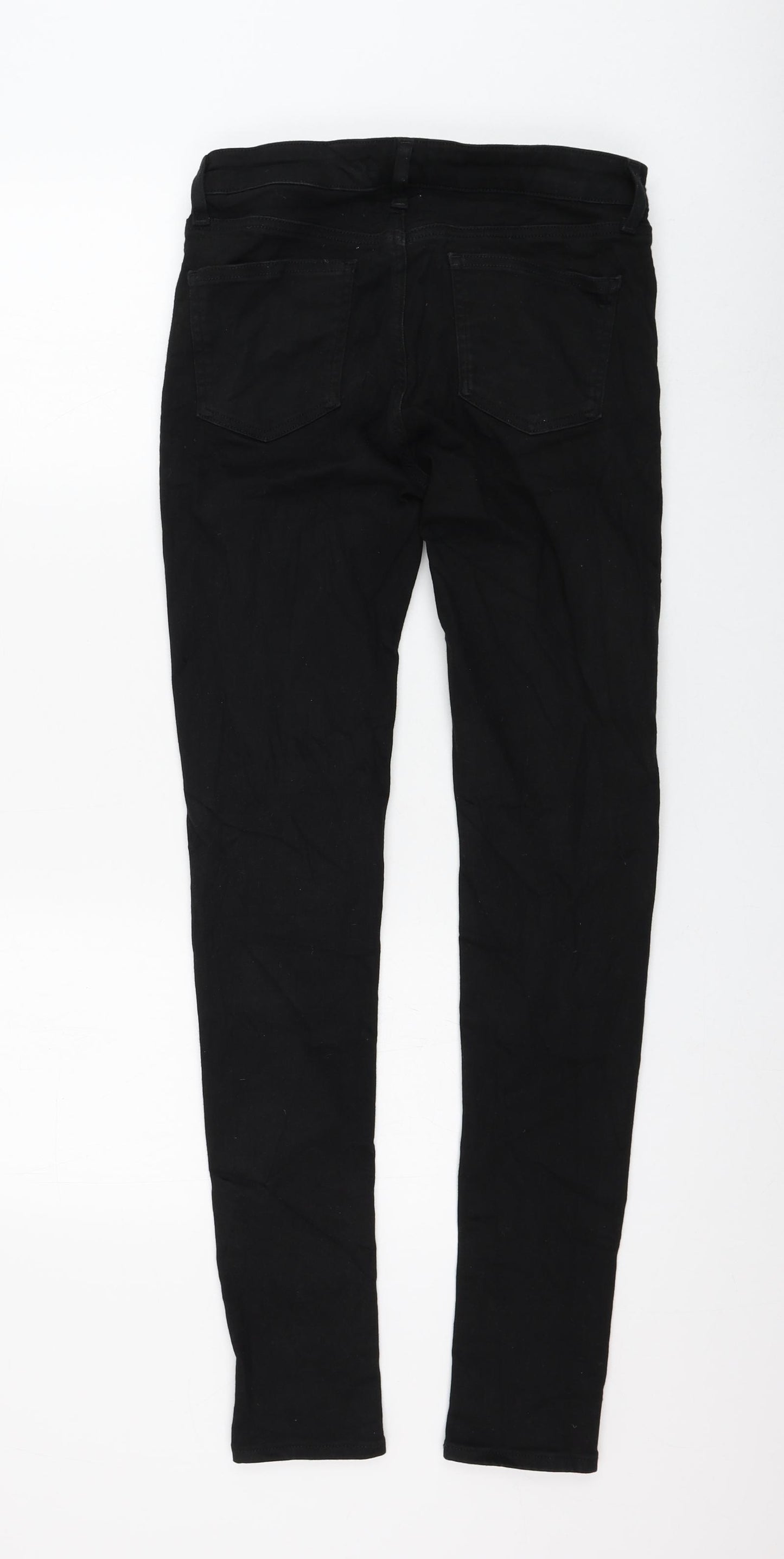 Uniqlo Womens Black Cotton Skinny Jeans Size 28 in L32 in Regular Zip