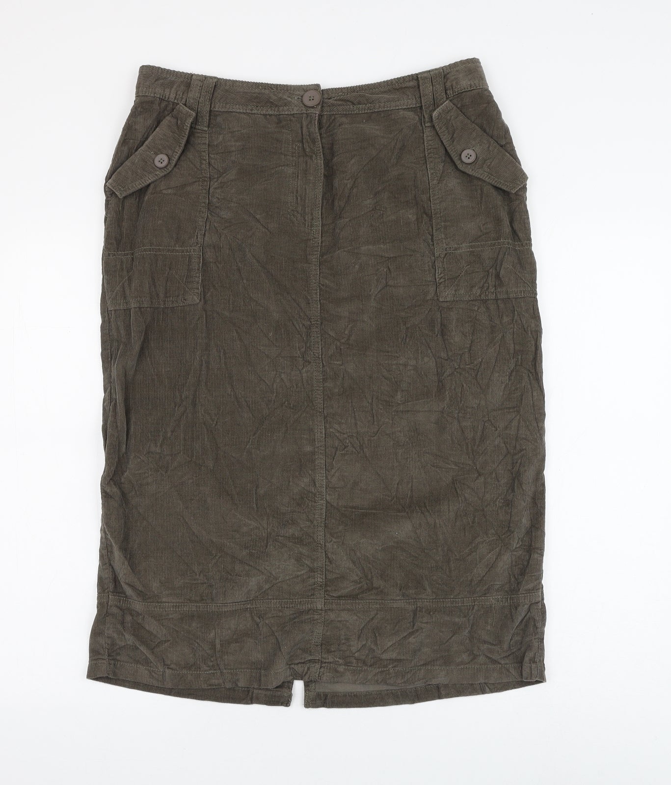 TU Womens Green Cotton Cargo Skirt Size 14 Zip