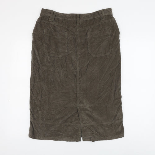 TU Womens Green Cotton Cargo Skirt Size 14 Zip