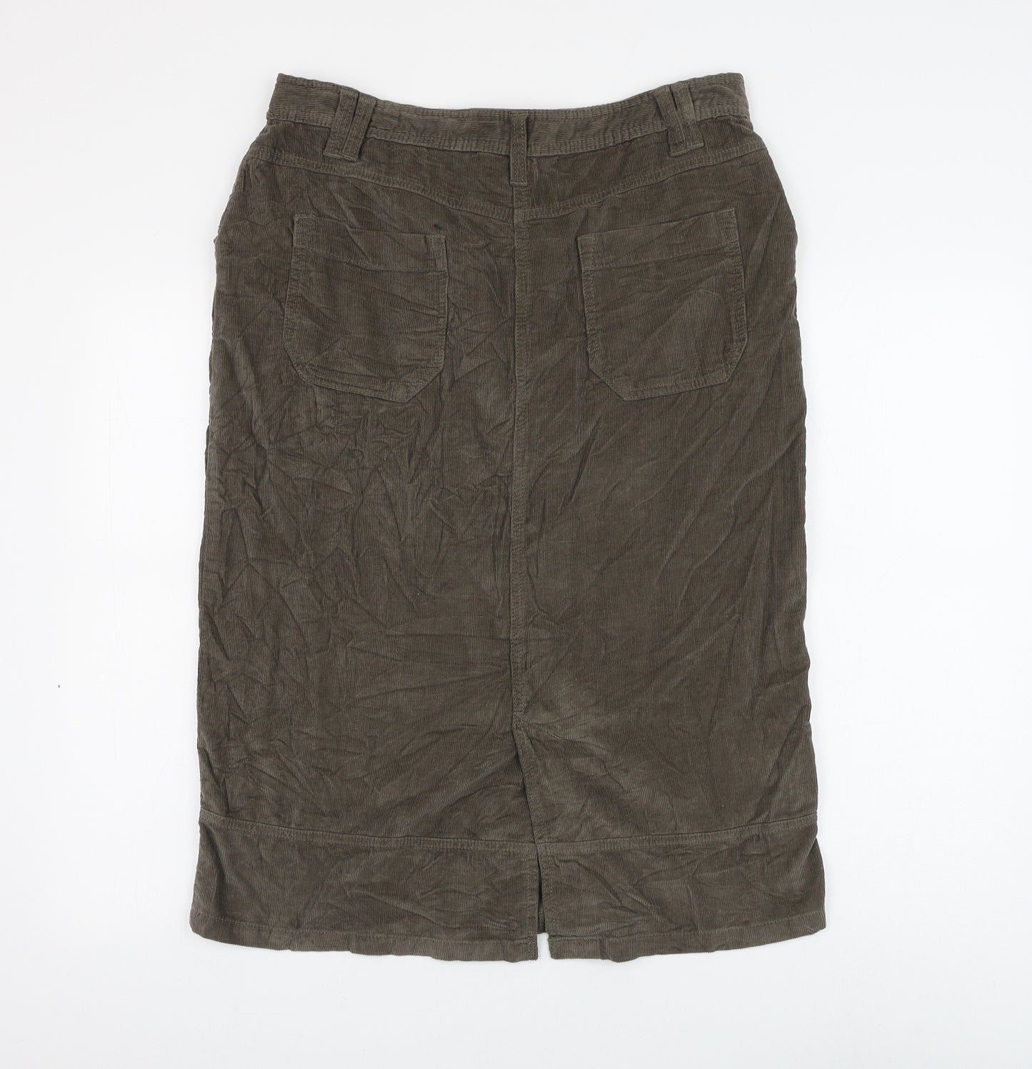 TU Womens Green Cotton Cargo Skirt Size 14 Zip