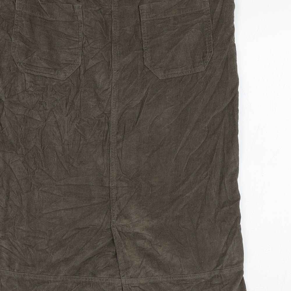 TU Womens Green Cotton Cargo Skirt Size 14 Zip