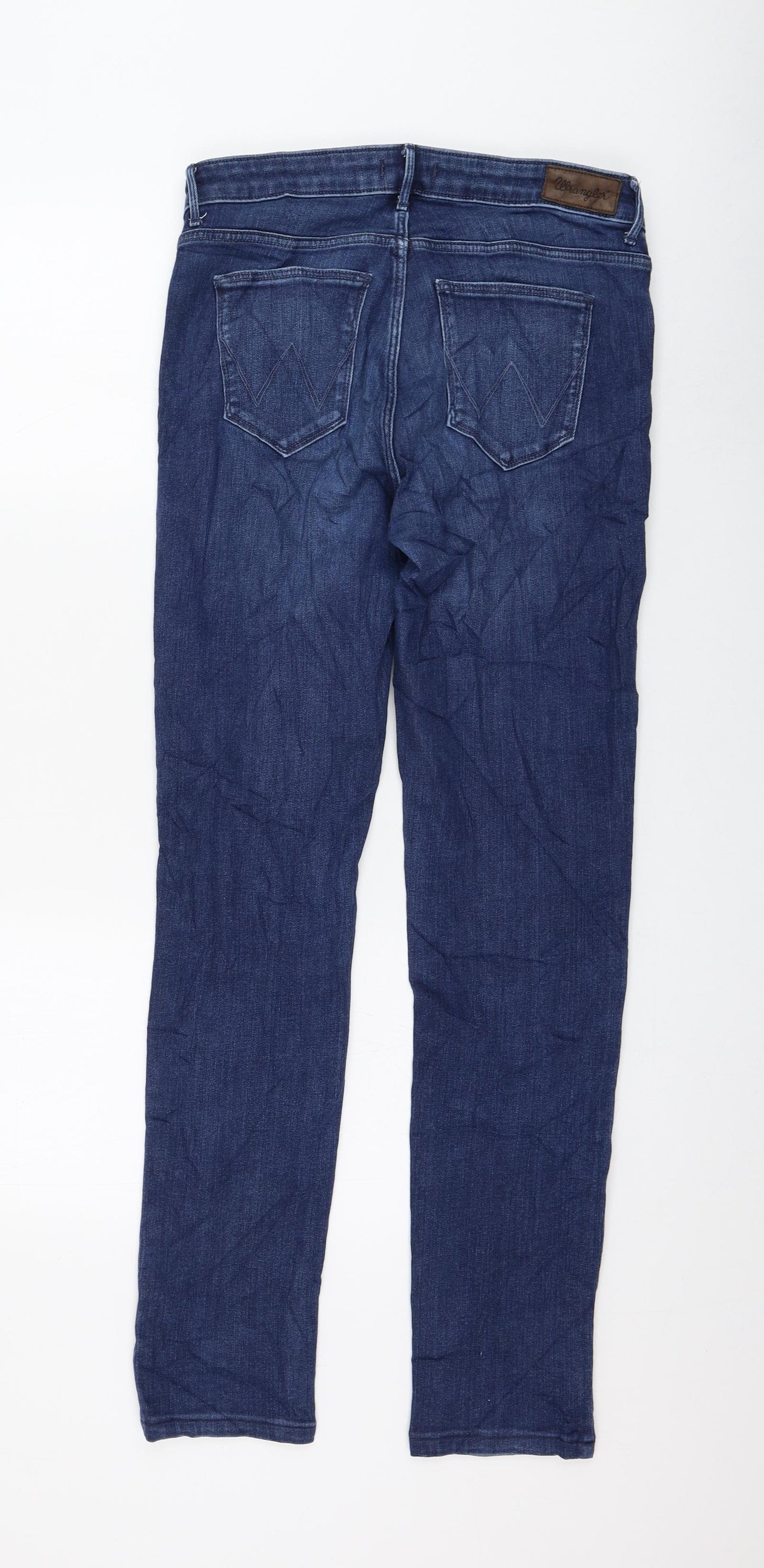 Wrangler Womens Blue Cotton Skinny Jeans Size 30 in L32 in Regular Zip