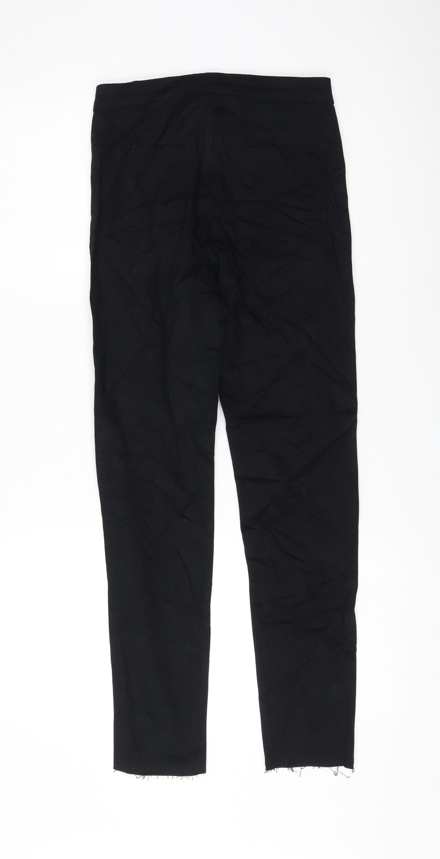 H&M Womens Black Cotton Skinny Jeans Size 8 L28 in Regular Zip