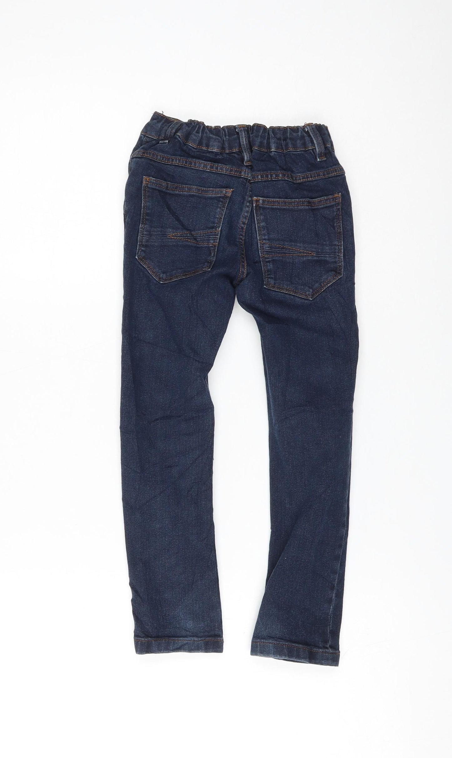 NEXT Girls Blue Cotton Skinny Jeans Size 4-5 Years Regular Zip