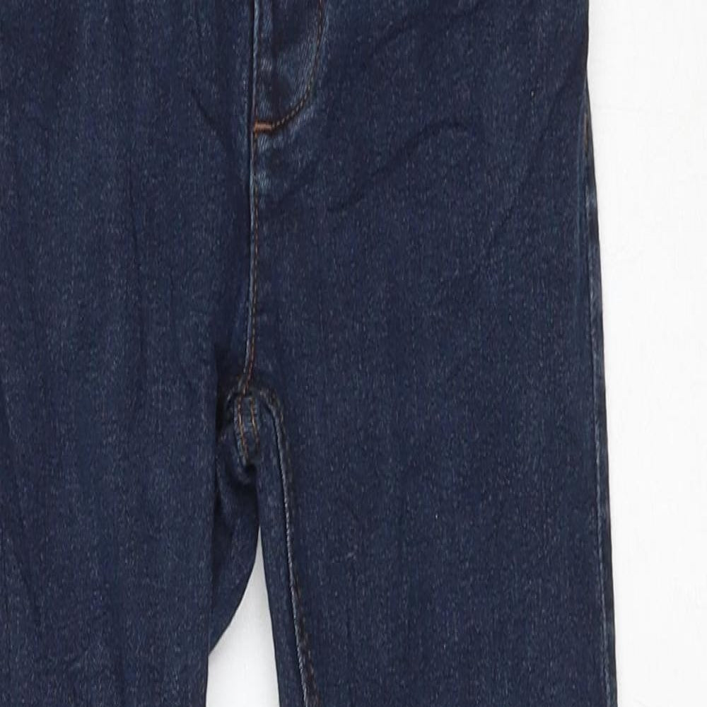 NEXT Girls Blue Cotton Skinny Jeans Size 4-5 Years Regular Zip