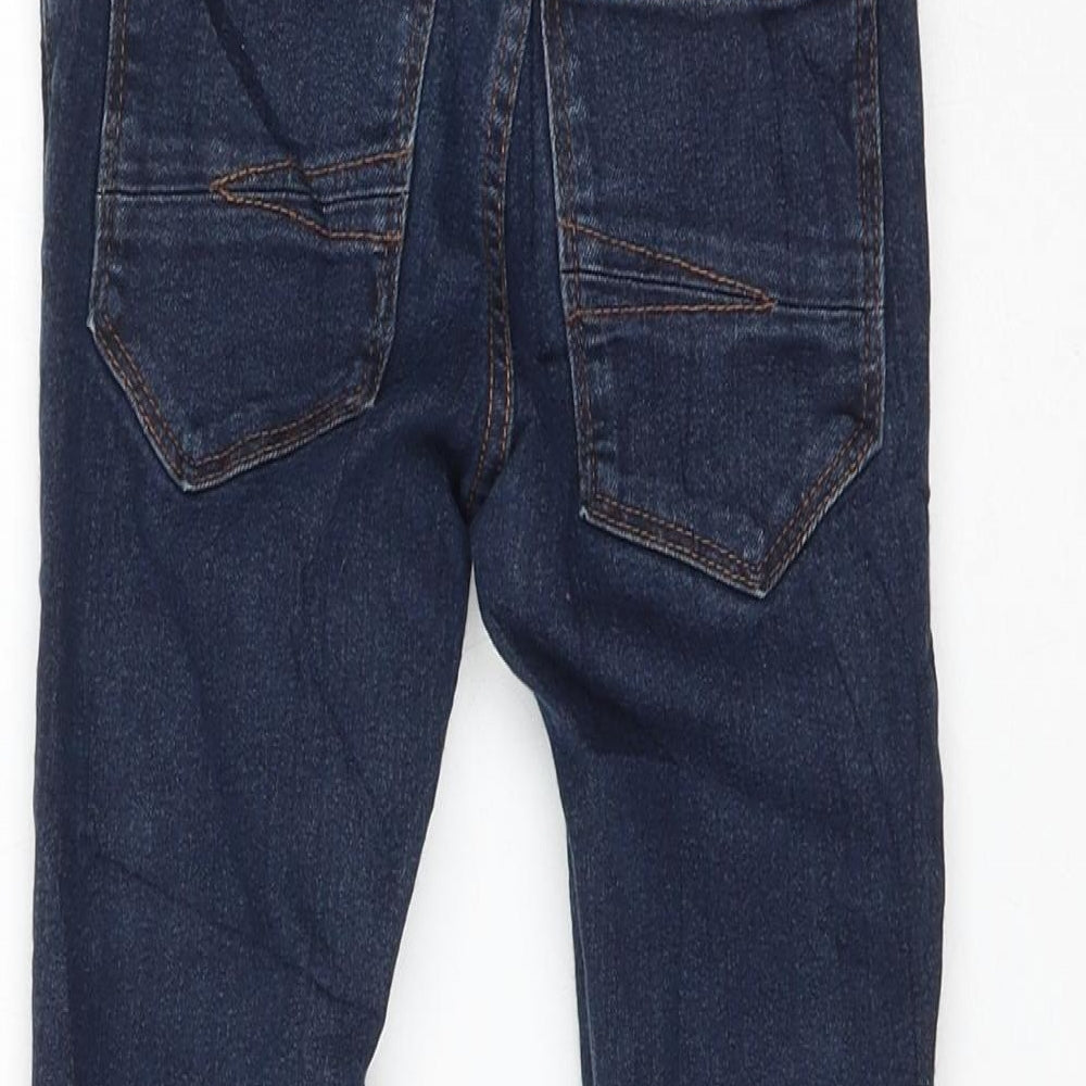 NEXT Girls Blue Cotton Skinny Jeans Size 4-5 Years Regular Zip
