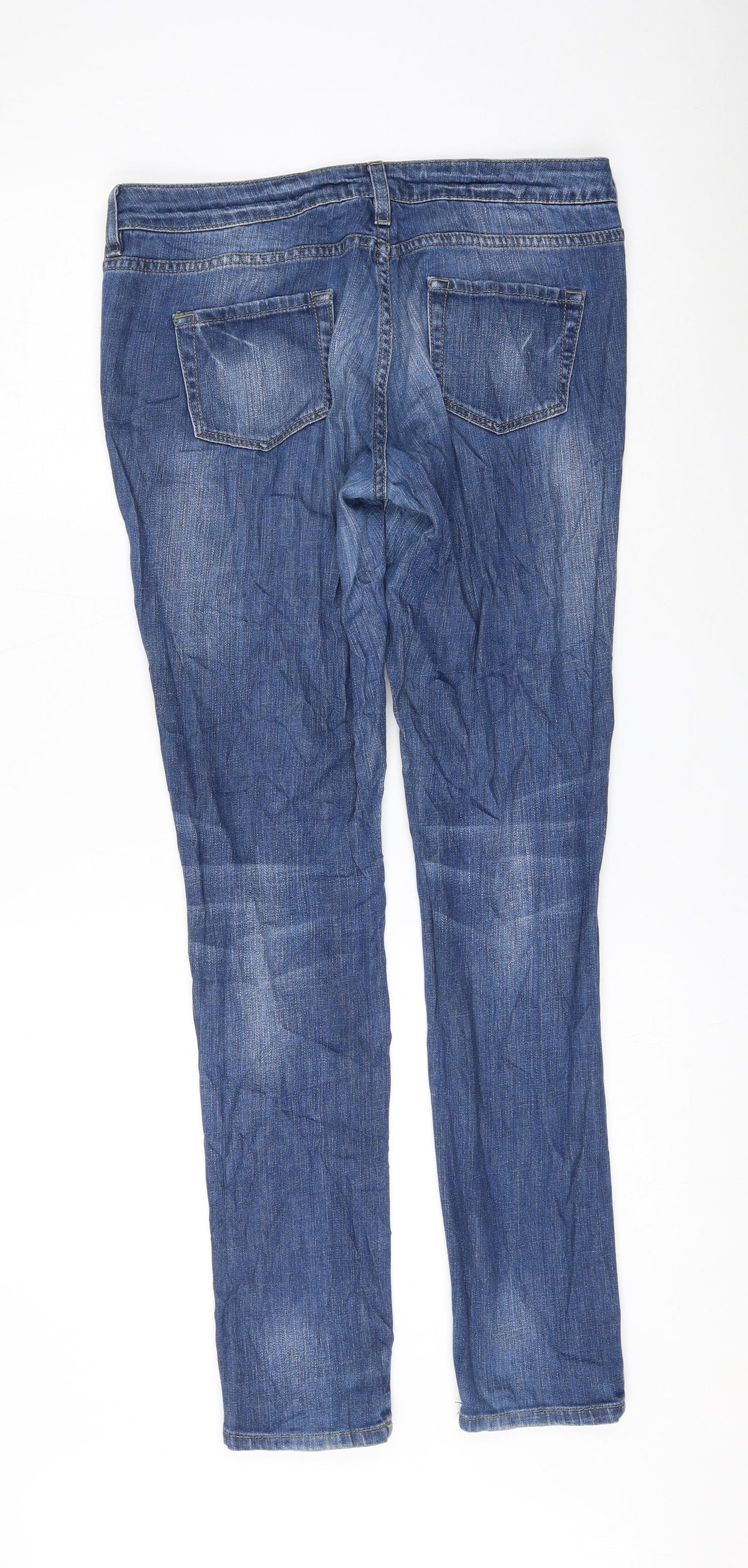 ASOS Womens Blue Cotton Skinny Jeans Size 12 L30 in Regular Zip