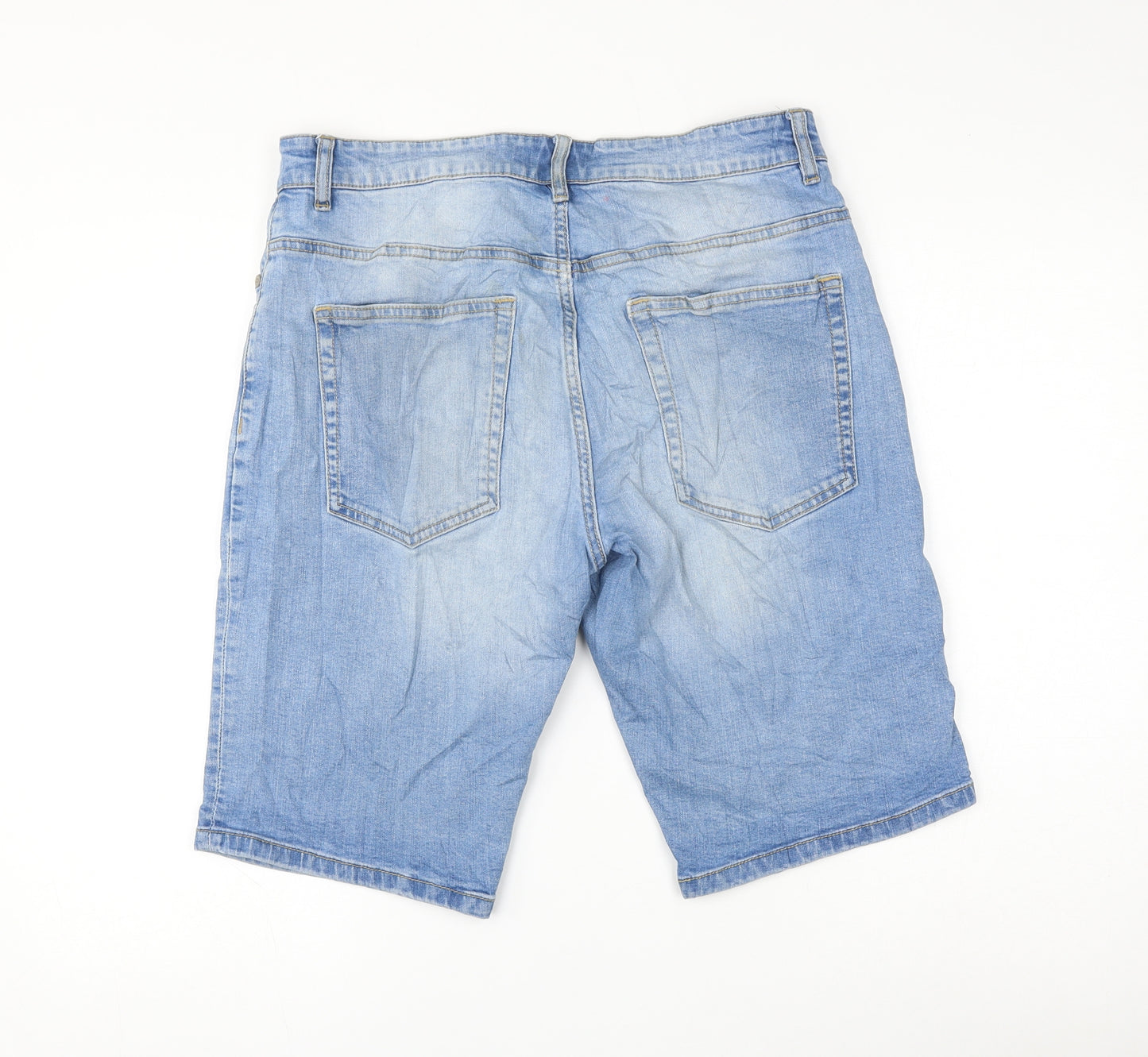 NEXT Womens Blue Cotton Bermuda Shorts Size 32 in L12 in Regular Zip
