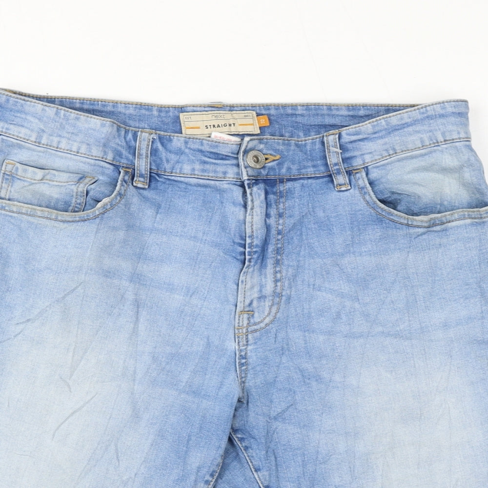 NEXT Womens Blue Cotton Bermuda Shorts Size 32 in L12 in Regular Zip