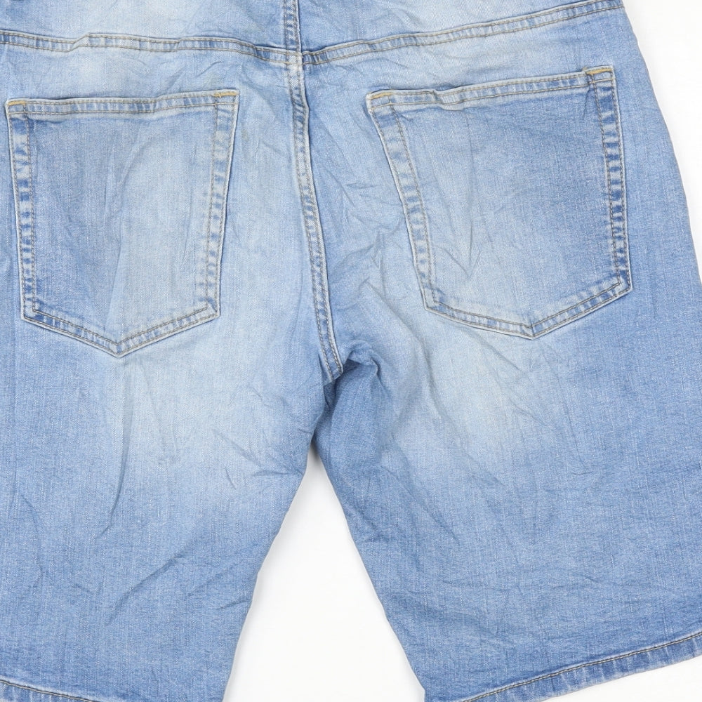 NEXT Womens Blue Cotton Bermuda Shorts Size 32 in L12 in Regular Zip