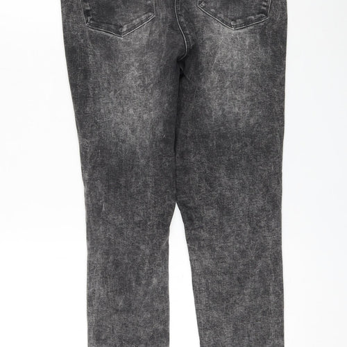Matalan Womens Grey Cotton Skinny Jeans Size 12 L28 in Regular Zip