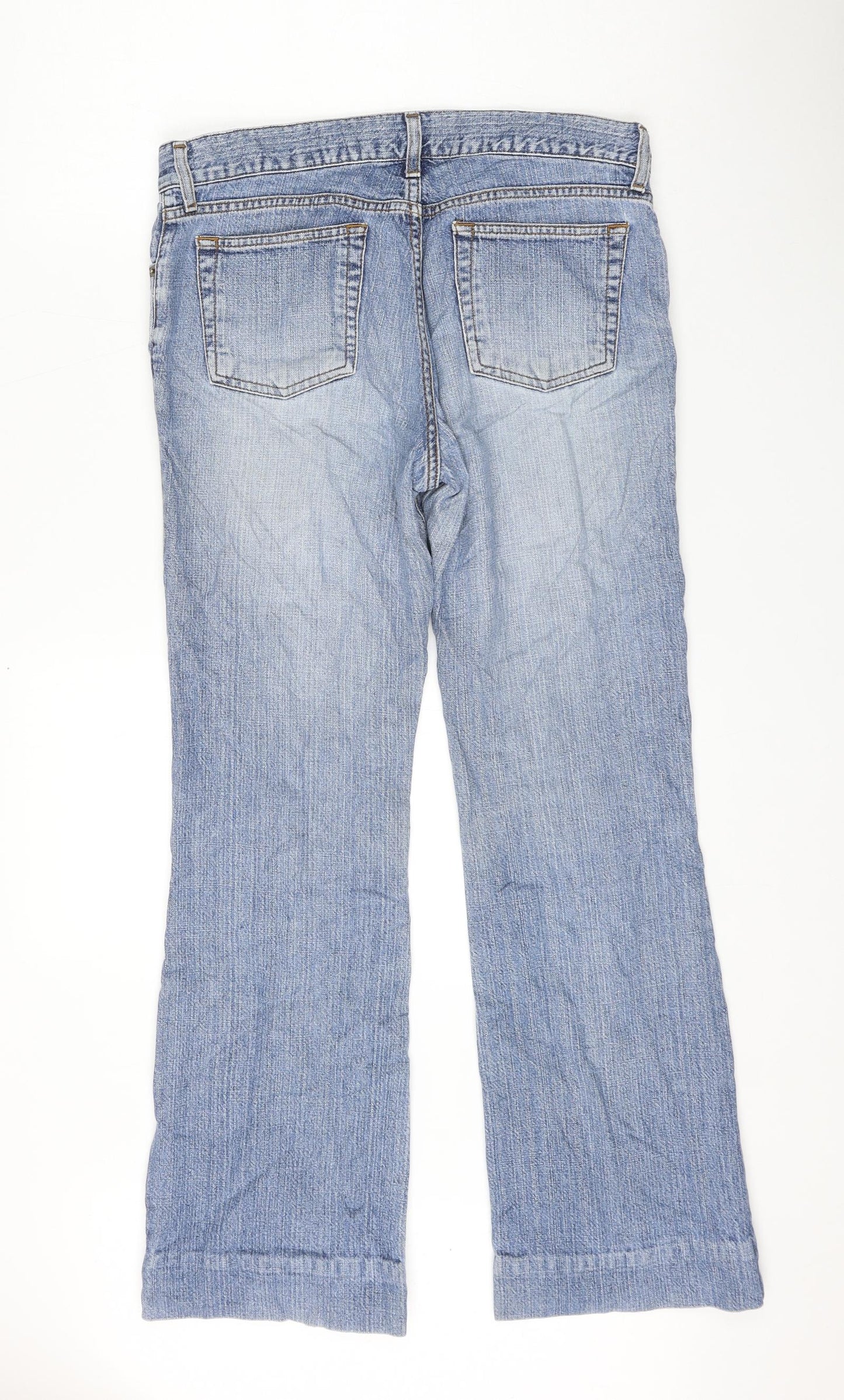 Uniqlo Womens Blue Cotton Bootcut Jeans Size 32 in L30 in Regular Zip