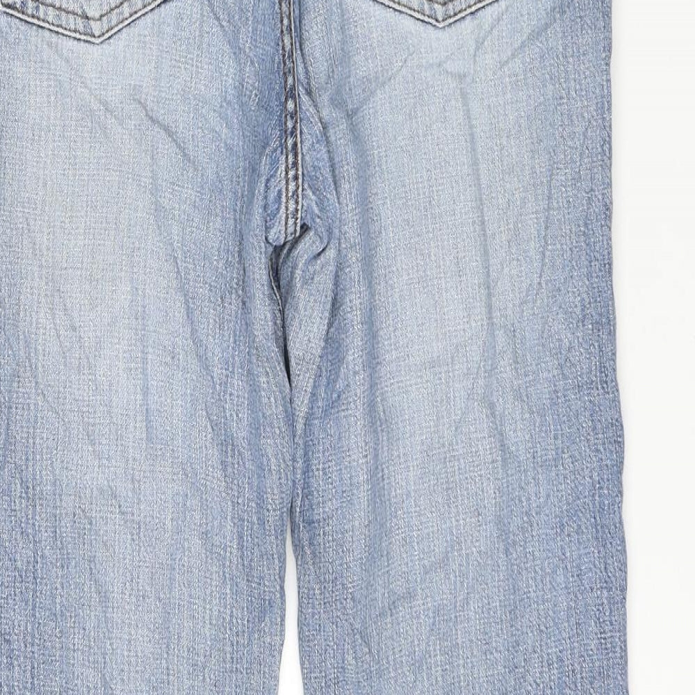 Uniqlo Womens Blue Cotton Bootcut Jeans Size 32 in L30 in Regular Zip