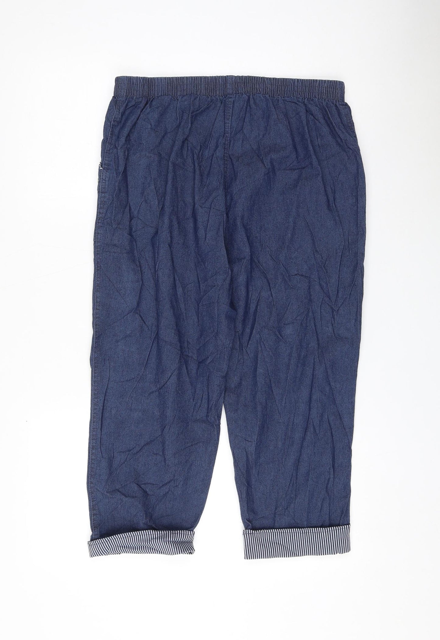 Preworn Womens Blue Cotton Bermuda Shorts Size 32 in L19 in Regular