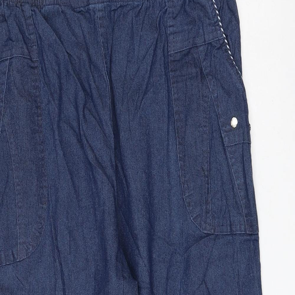 Preworn Womens Blue Cotton Bermuda Shorts Size 32 in L19 in Regular