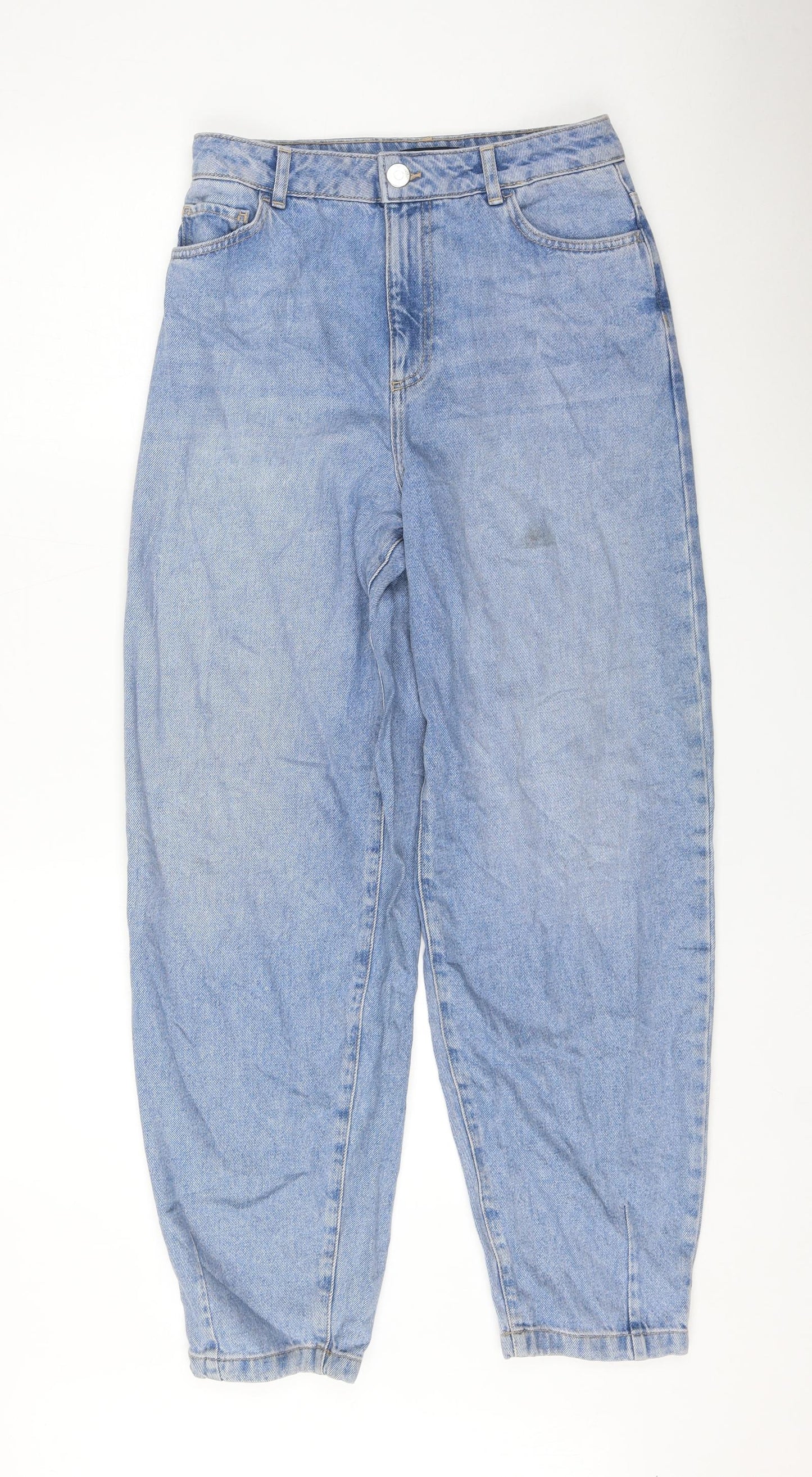 Marks and Spencer Womens Blue Polyester Mom Jeans Size 10 L28 in Regular Zip