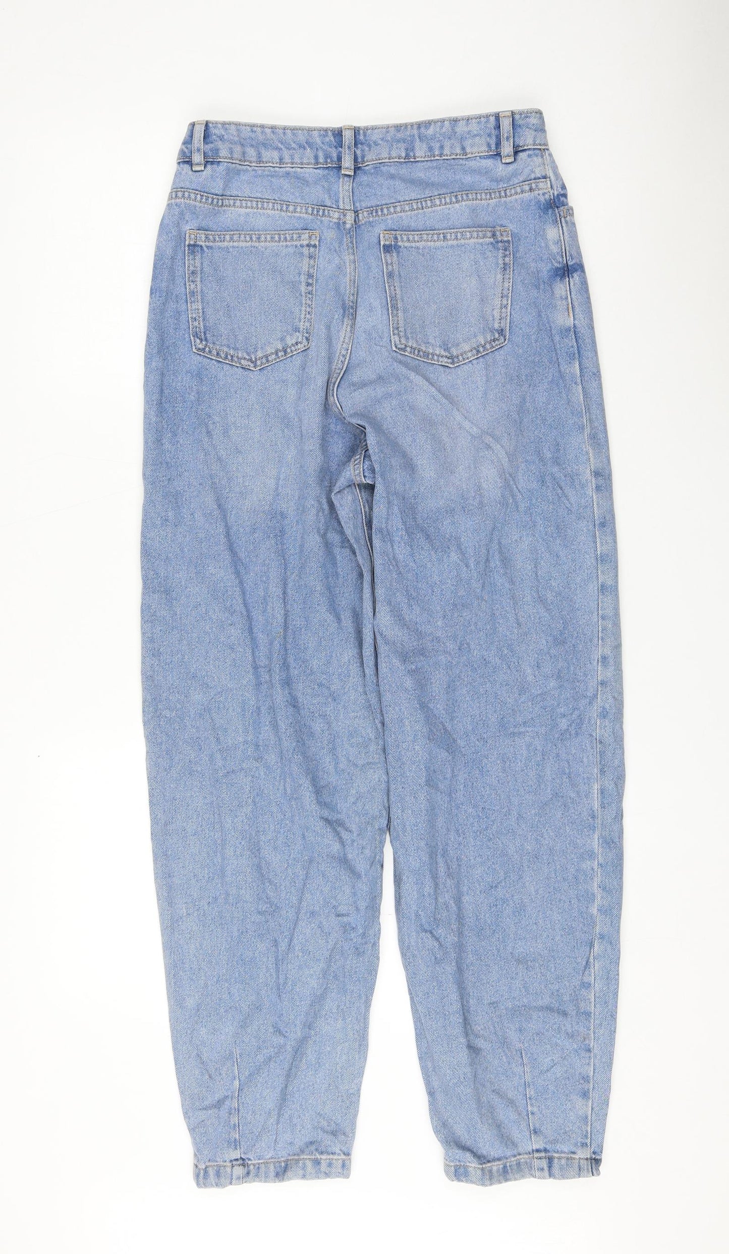 Marks and Spencer Womens Blue Polyester Mom Jeans Size 10 L28 in Regular Zip