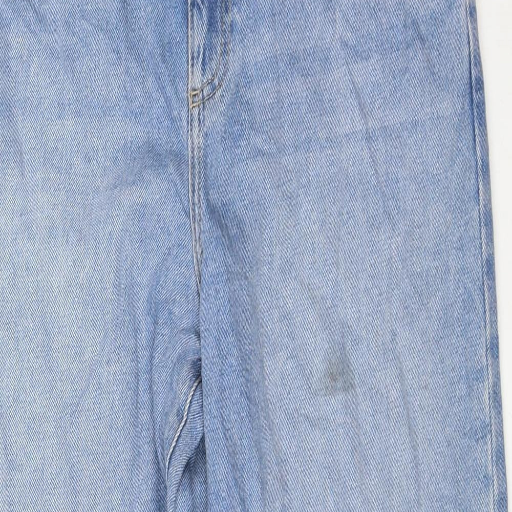 Marks and Spencer Womens Blue Polyester Mom Jeans Size 10 L28 in Regular Zip