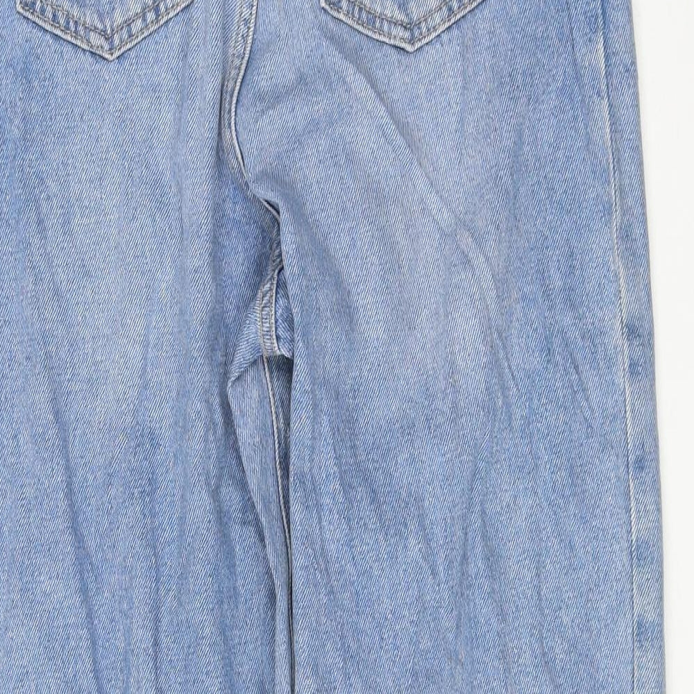 Marks and Spencer Womens Blue Polyester Mom Jeans Size 10 L28 in Regular Zip