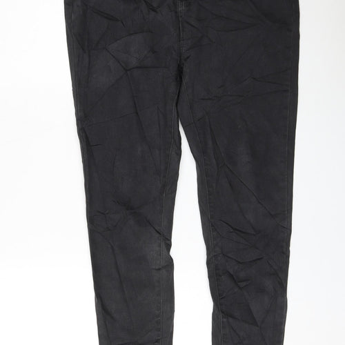 Very Womens Black Cotton Skinny Jeans Size 12 L29 in Regular Zip