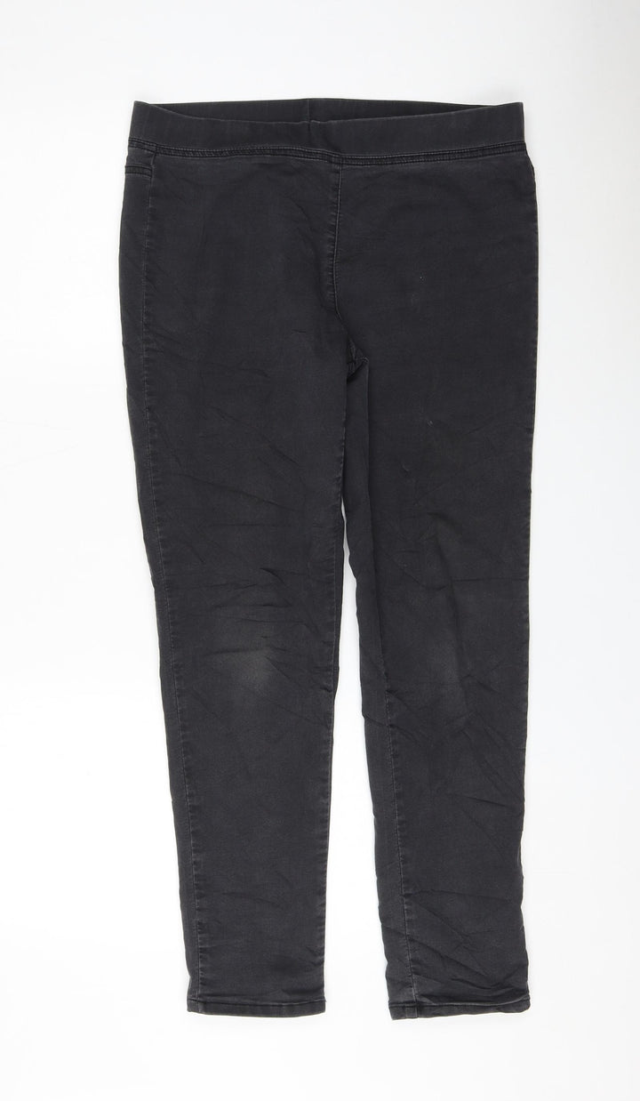 Preworn Womens Black Cotton Jegging Jeans Size 34 in L28 in Regular