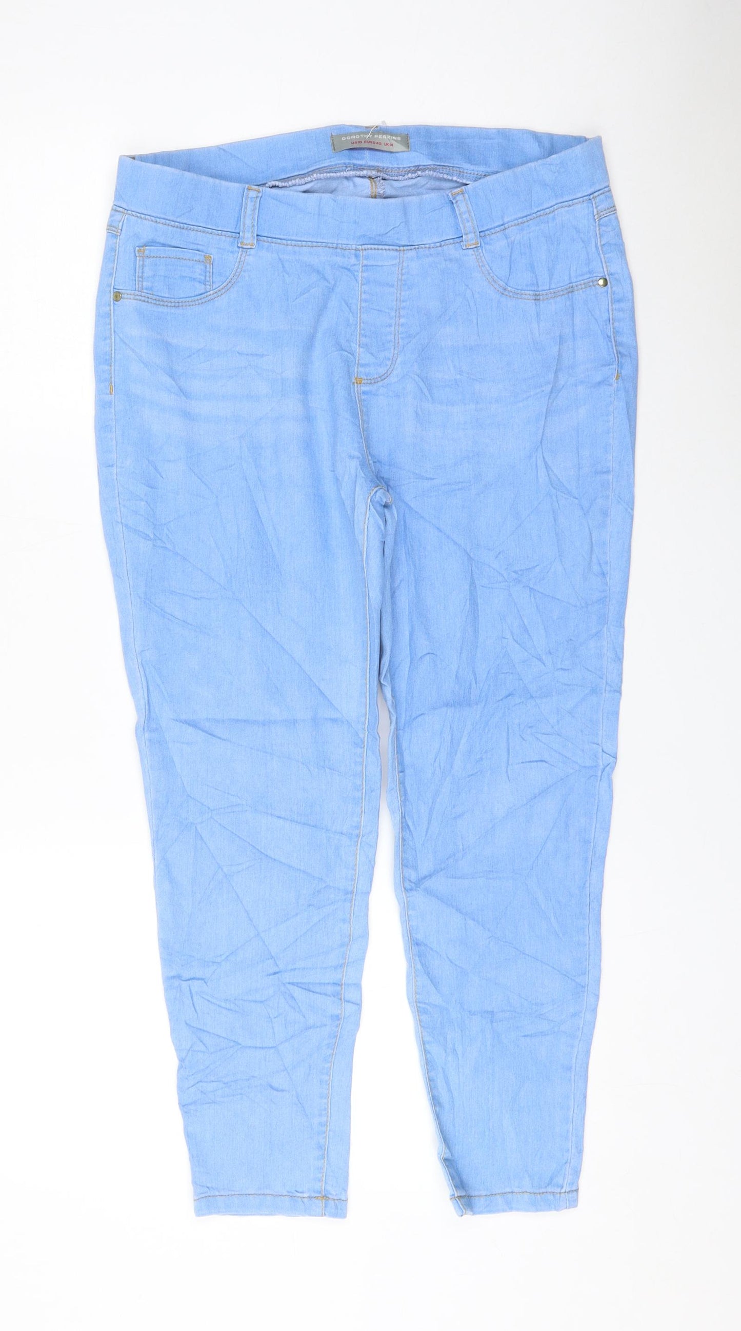 Dorothy Perkins Womens Blue Cotton Jegging Jeans Size 14 L24 in Regular
