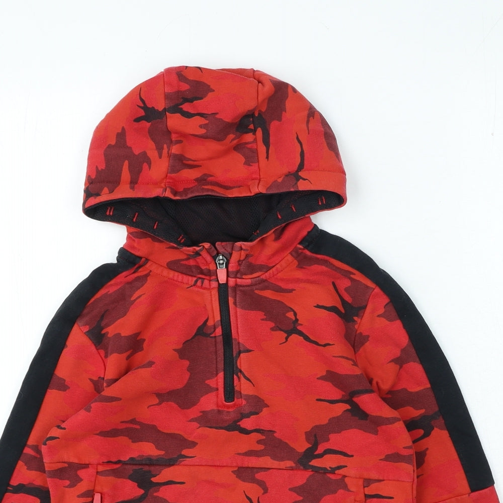 George Boys Red Camouflage Cotton Pullover Hoodie Size 9-10 Years Zip