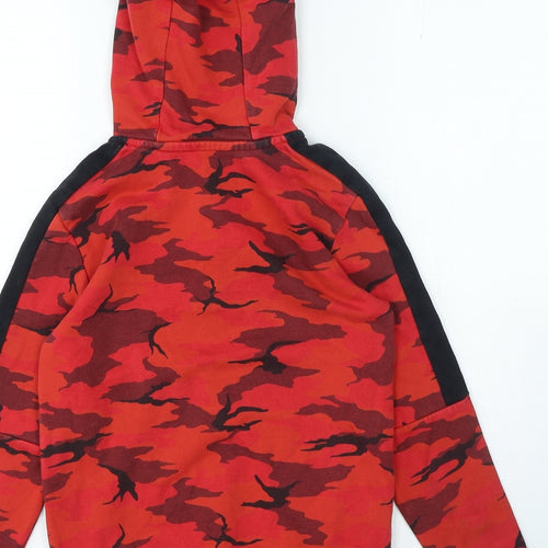 George Boys Red Camouflage Cotton Pullover Hoodie Size 9-10 Years Zip