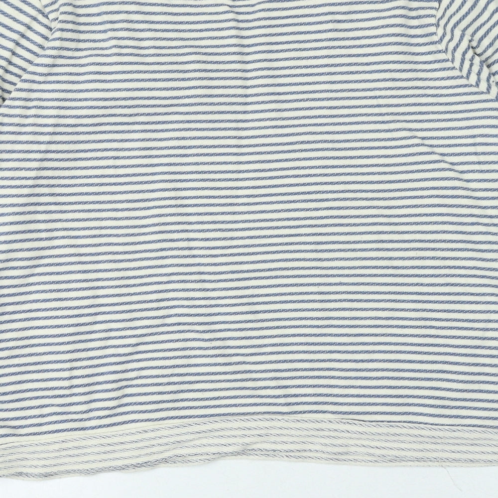 La Redoute Womens Ivory Round Neck Striped 100% Cotton Pullover Jumper Size 12