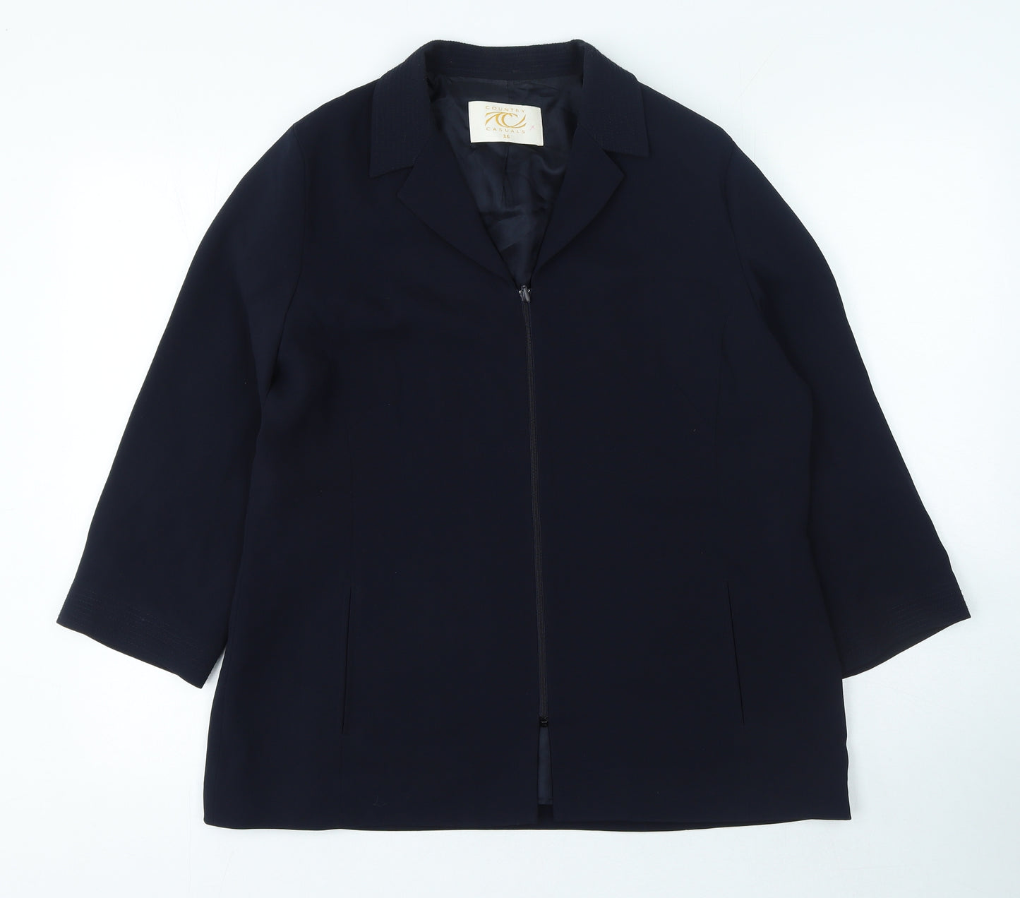Country Casuals Womens Blue Jacket Size 16 Zip
