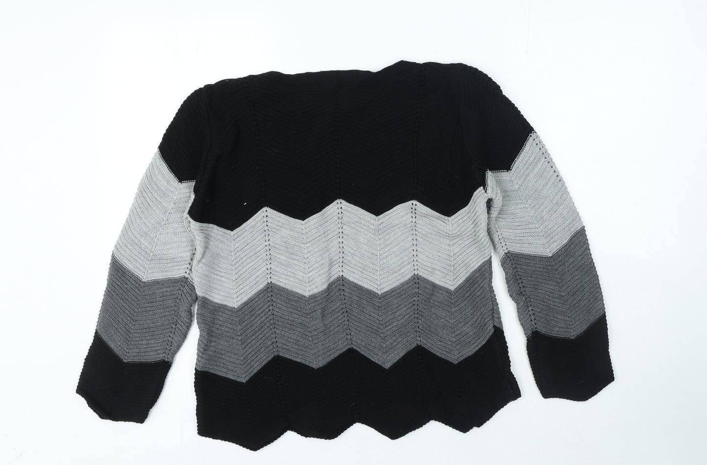 CHIC Womens Multicoloured Round Neck Striped Acrylic Pullover Jumper Size S