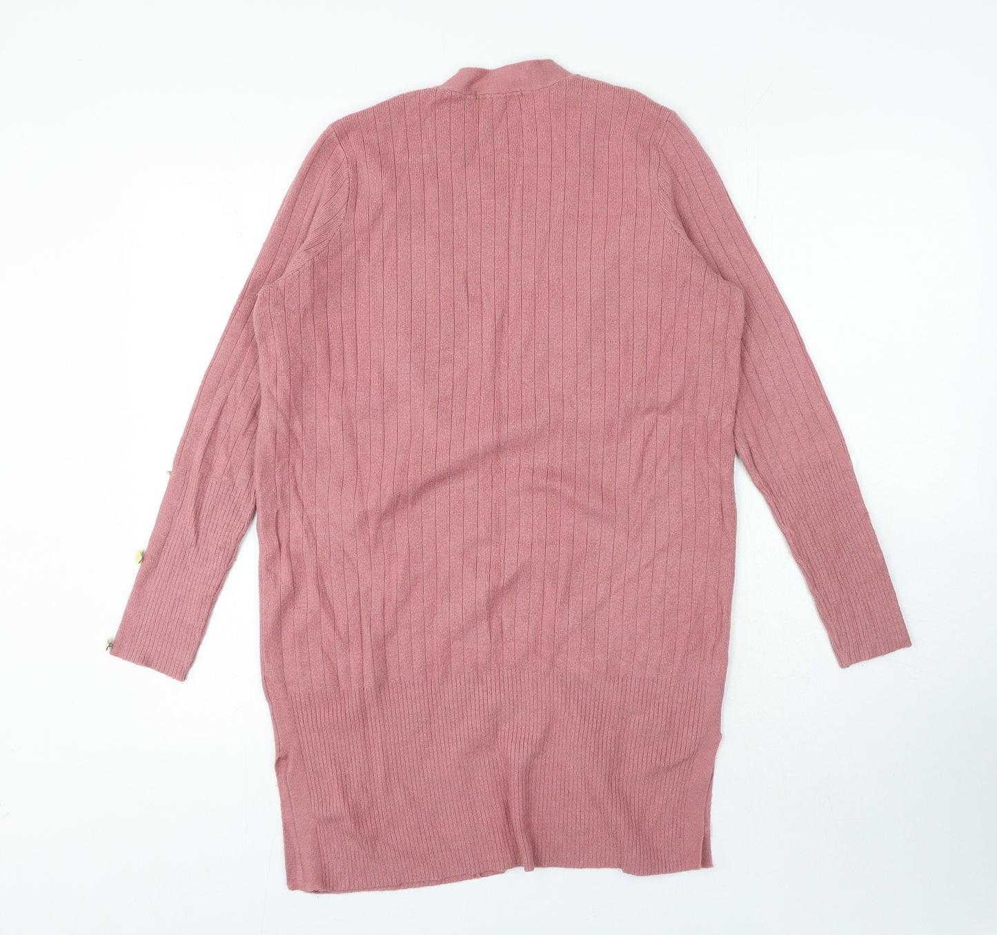 TU Womens Pink V-Neck Viscose Cardigan Jumper Size 12