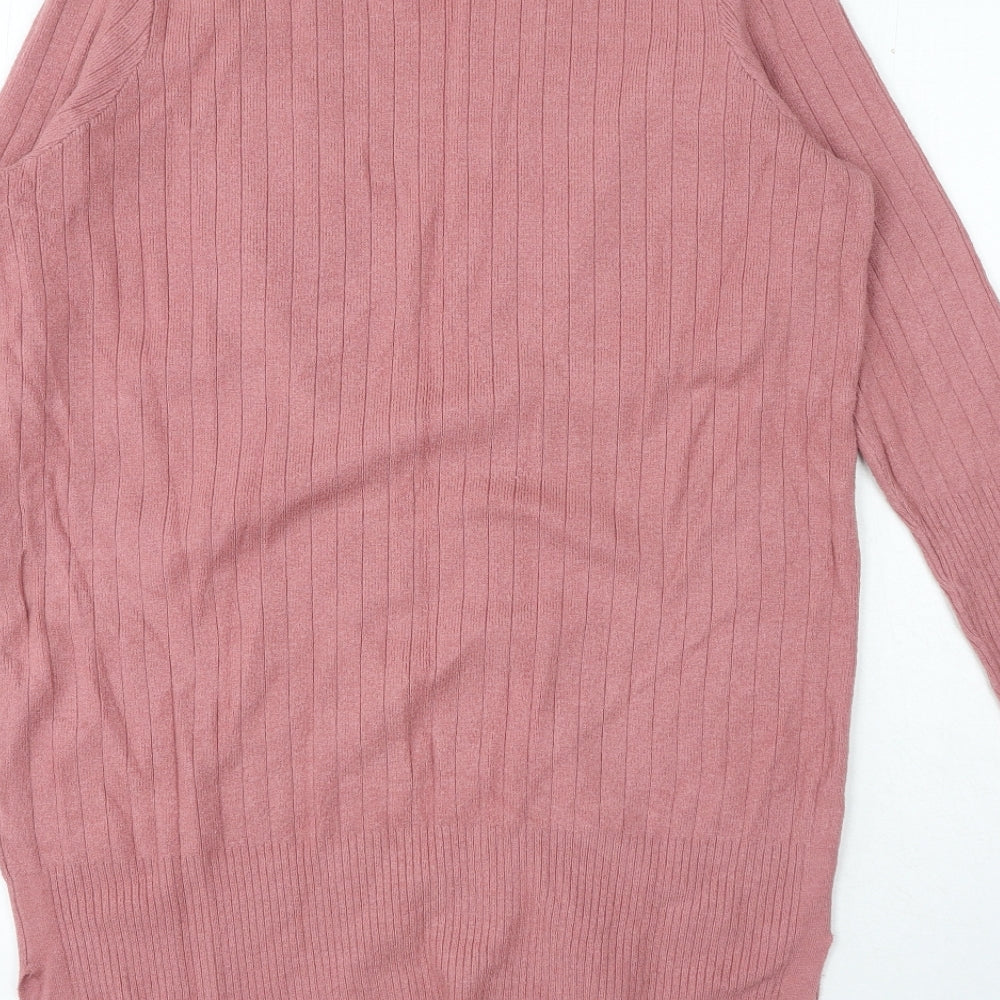 TU Womens Pink V-Neck Viscose Cardigan Jumper Size 12