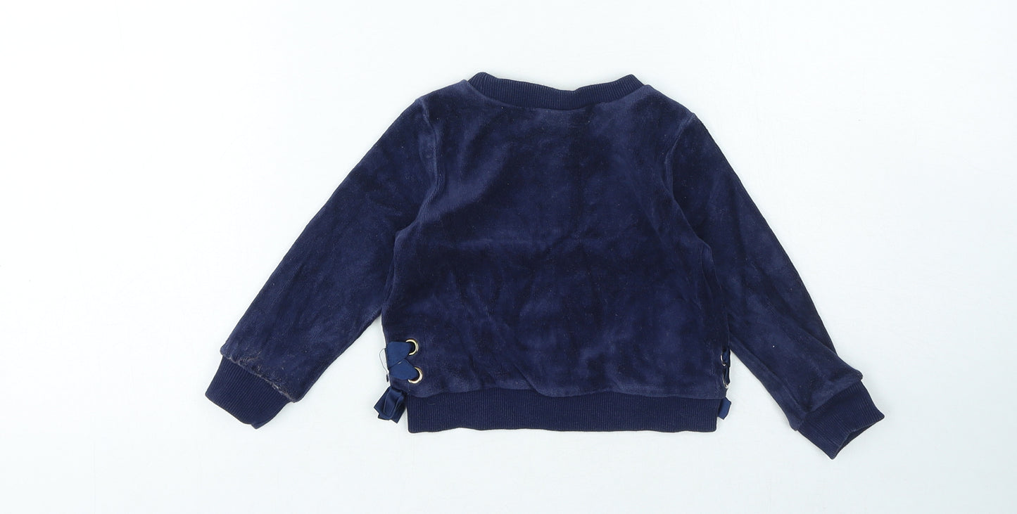 Juicy Couture Girls Blue Cotton Pullover Jumper Size 12-18 Months Pullover