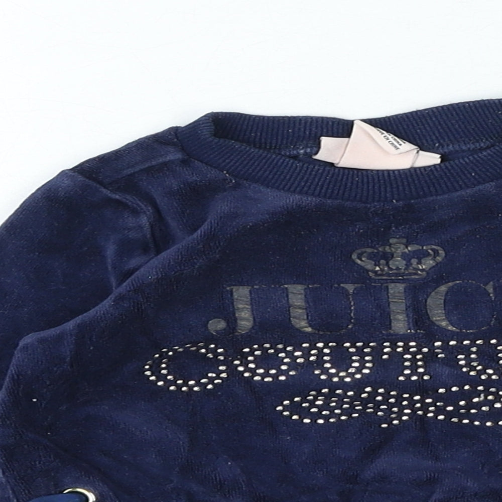 Juicy Couture Girls Blue Cotton Pullover Jumper Size 12-18 Months Pullover