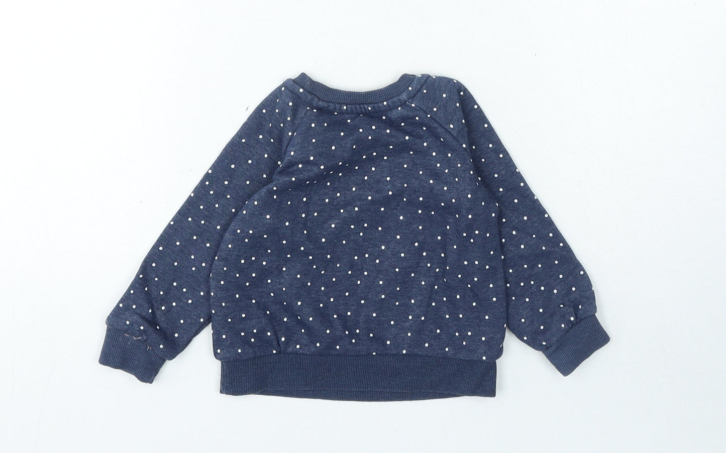 Primark Girls Blue Polka Dot Cotton Pullover Jumper Size 9-12 Months Pullover - Always Be Kind