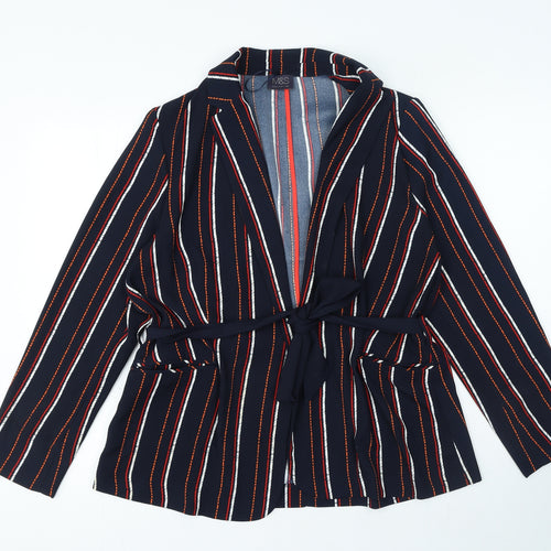 Marks and Spencer Womens Multicoloured Striped Jacket Blazer Size 16 Tie