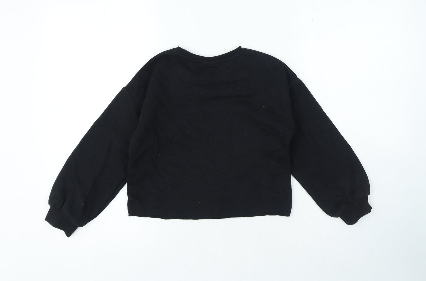 I Love Girlswear Girls Black Cotton Pullover Sweatshirt Size 8 Years Pullover - More Love