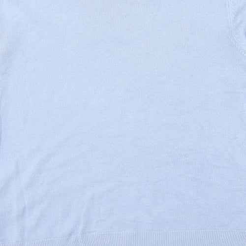 Marks and Spencer Womens Blue Round Neck Acrylic Pullover Jumper Size 14