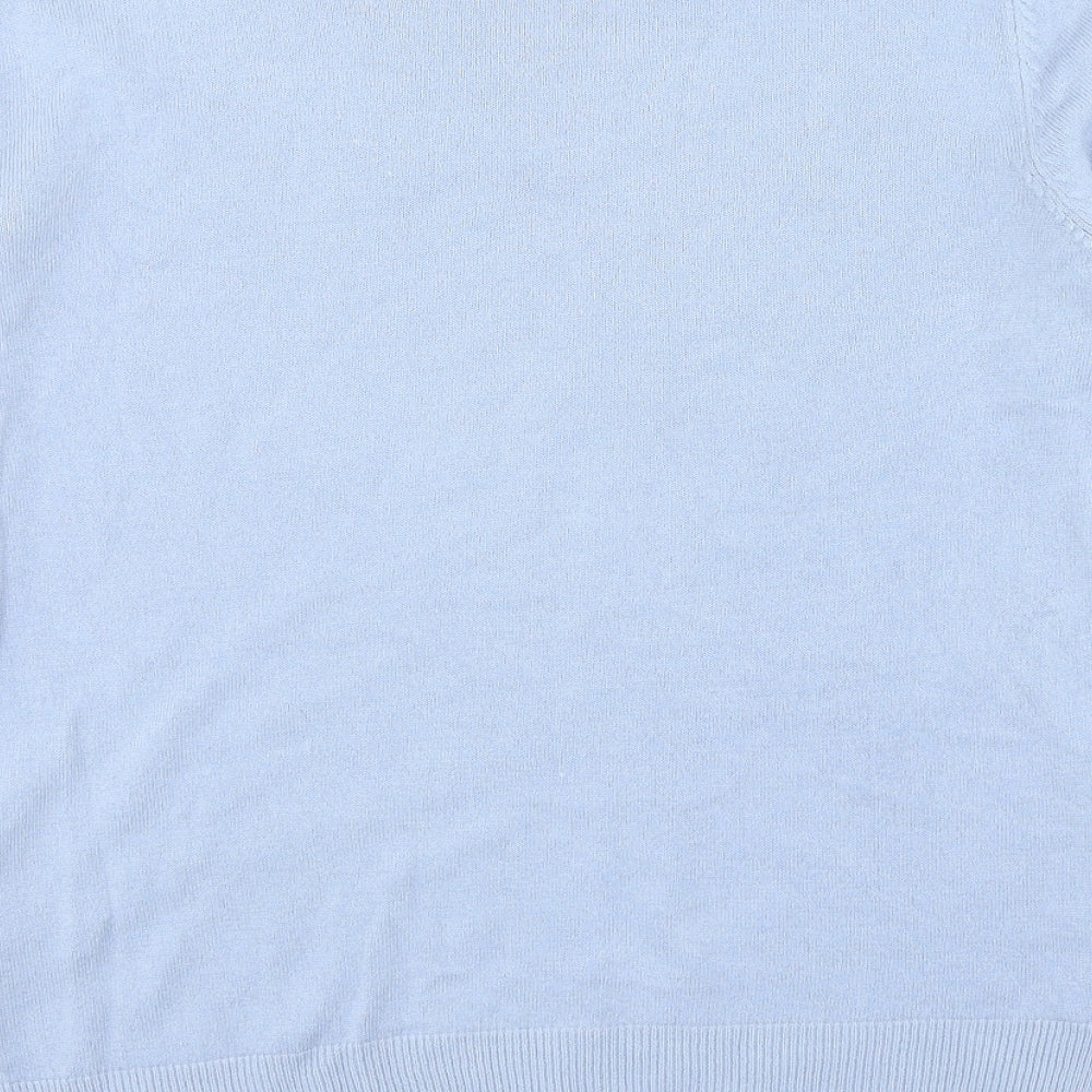 Marks and Spencer Womens Blue Round Neck Acrylic Pullover Jumper Size 14