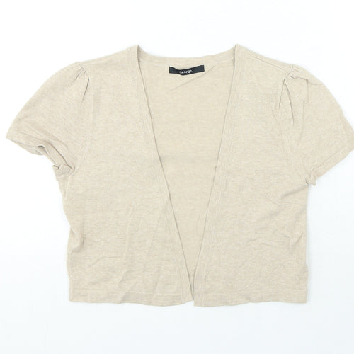 George Womens Beige V-Neck Cotton Cardigan Jumper Size 10