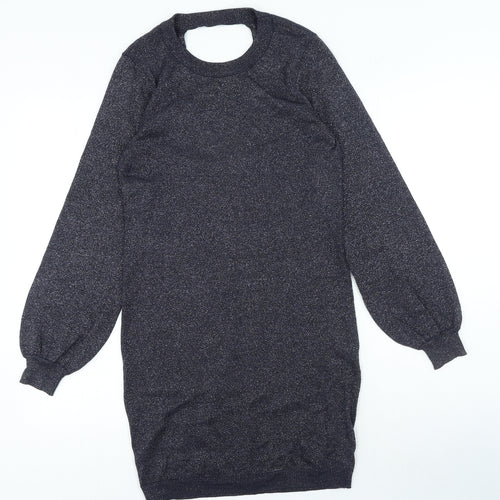 George Womens Blue Viscose Jumper Dress Size 8 Round Neck Pullover