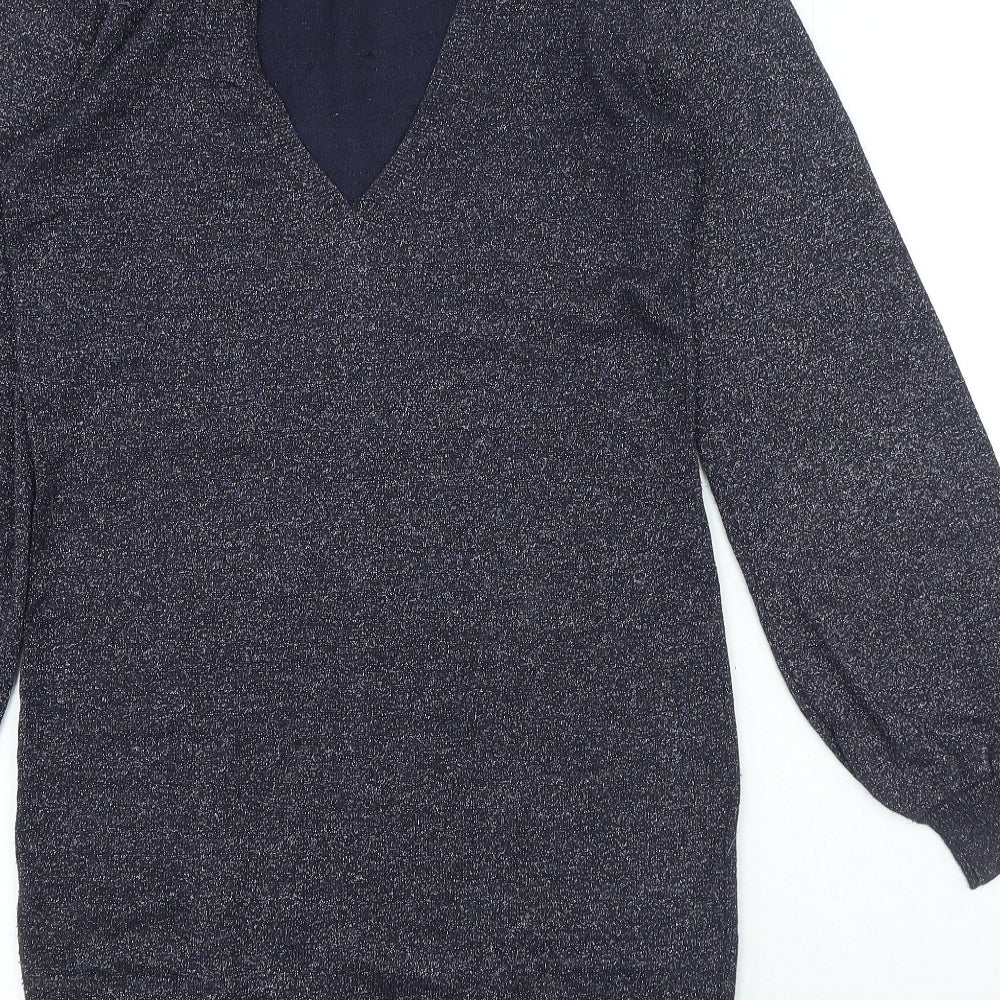 George Womens Blue Viscose Jumper Dress Size 8 Round Neck Pullover