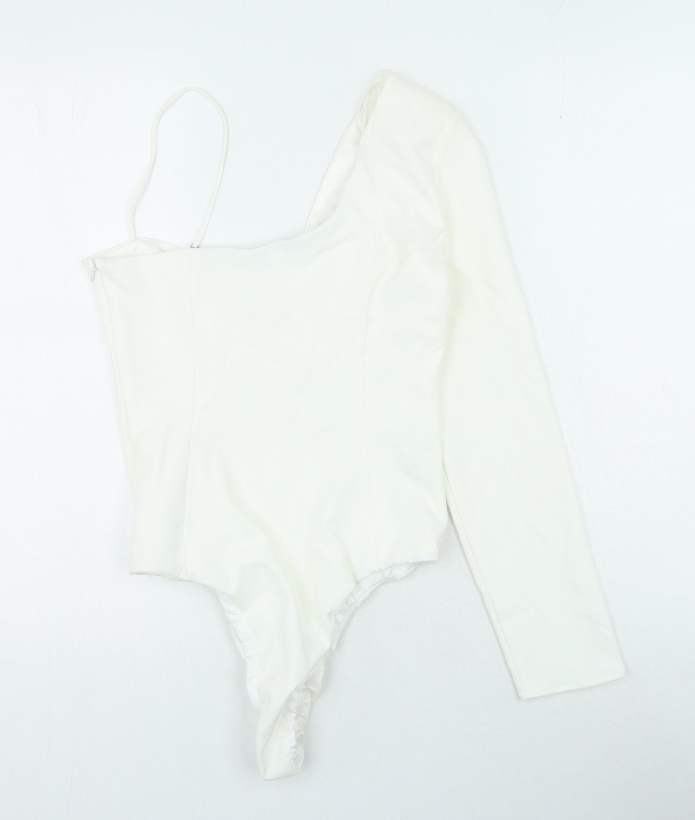 Zara Womens White Polyester Playsuit One-Piece Size M Snap