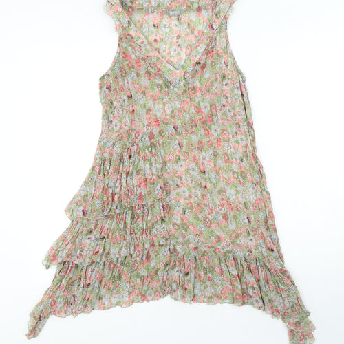 Sophie Gray Collection Womens Multicoloured Floral Polyester A-Line Size 10 V-Neck Pullover